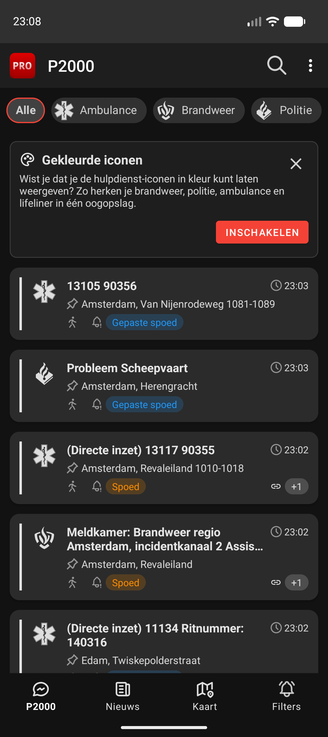 Uitnodigingsbanner om gekleurde iconen aan te zetten